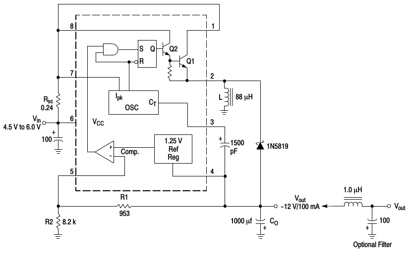 MC34063A: Inverting topology
