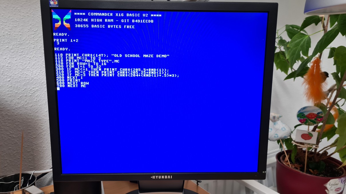 image from Milestone: X16 ROM BASIC runs the first program!