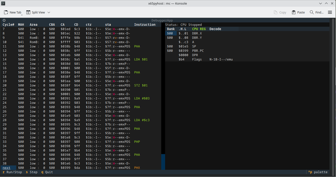 image from New x65 Debugger in the textual Framework